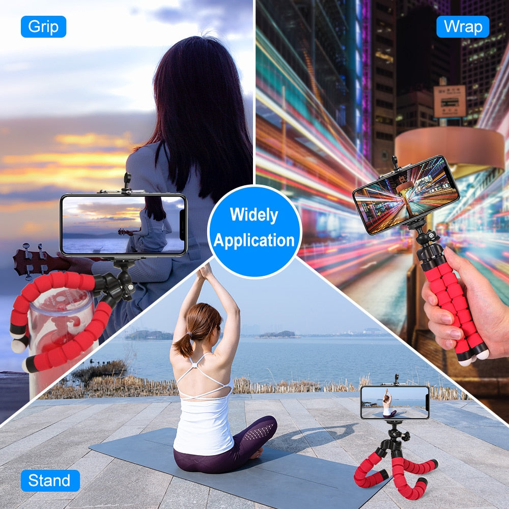 Tripod for Phone Flexible Sponge Octopus Mini Tripod for IPhone Mini Camera Tripod Phone Holder Clip Stand
